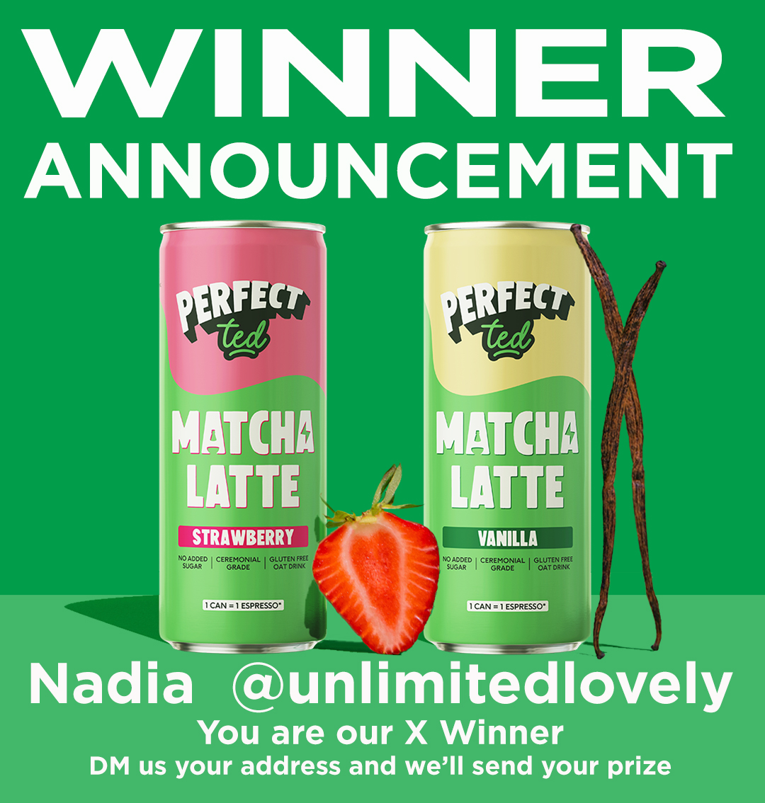 #WINNER ANNOUNCEMENT 📷📷📷
Congratulations <a href="/unlimitedlovely/">Nadia</a> Nadia
You are our Matcha Latte Competition #Winner
PM us your address 📷📷 and we will send your prize 📷