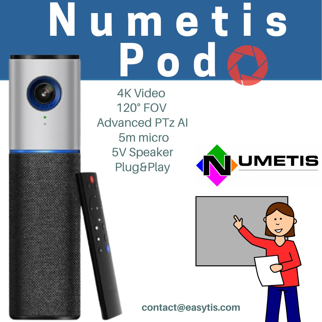 📹 LA caméra idéale pour vos visios !

❇️ A retrouver ici : 
easytis.com/fr/numetis/601…

#STIAM #hybridation #visio #distance