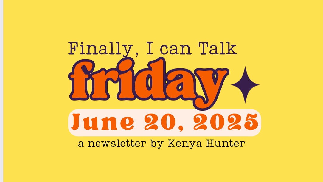 Promised myself I would start doing whatever I want in the last year of my twenties. So I rebranded my newsletter. 

Finally I can Talk launches on June 20. kenyathehunter.substack.com/p/just-a-littl…