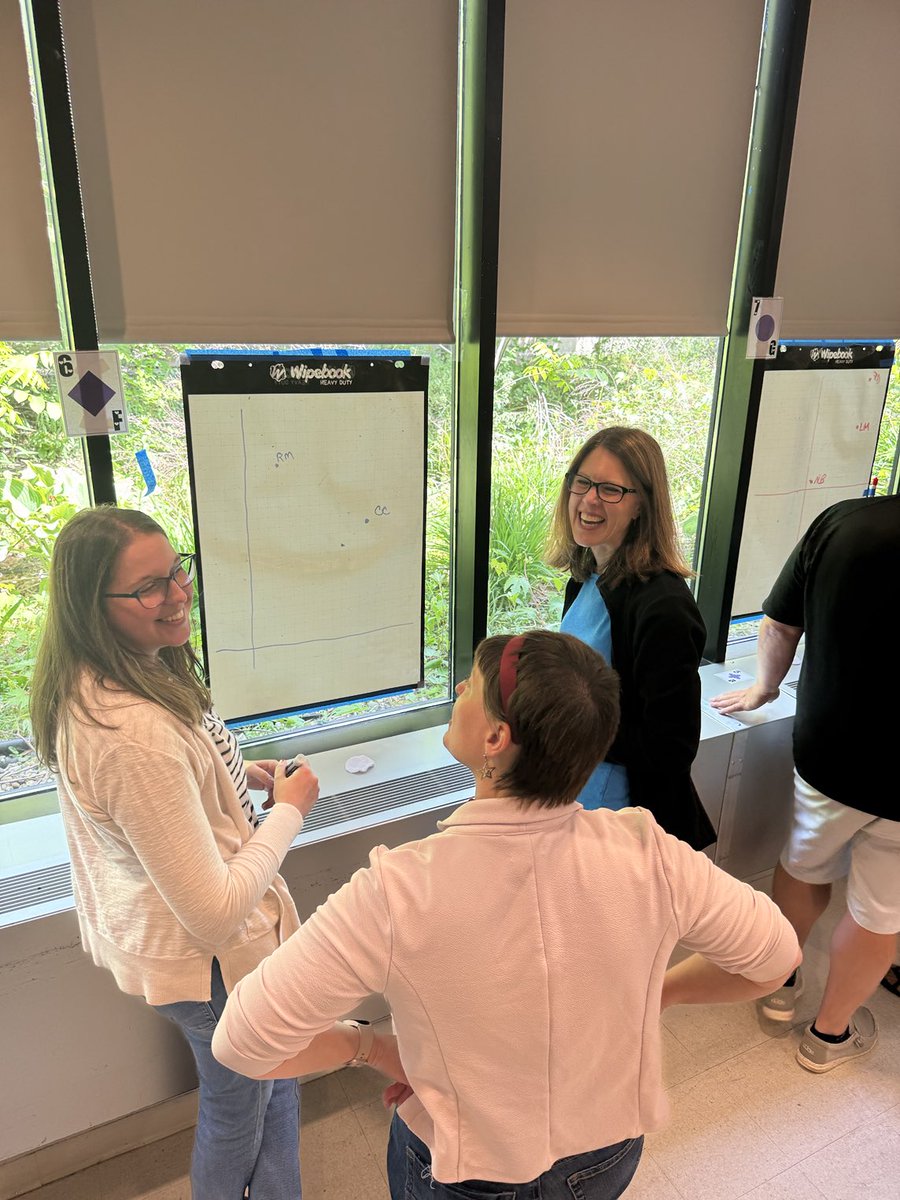 High school teachers working on vertical surface whiteboarding to increase engagement! ⁦<a href="/swartz_creek/">Swartz Creek Schools</a>⁩ ⁦<a href="/RodneyHetherton/">Rodney Hetherton</a>⁩