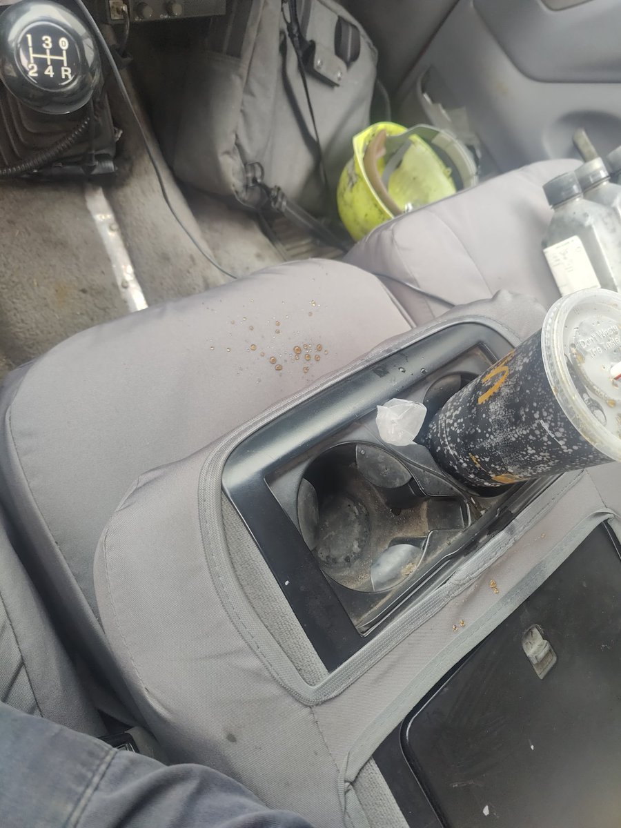 Note to self don't trust the work trucks cupholder lmfao