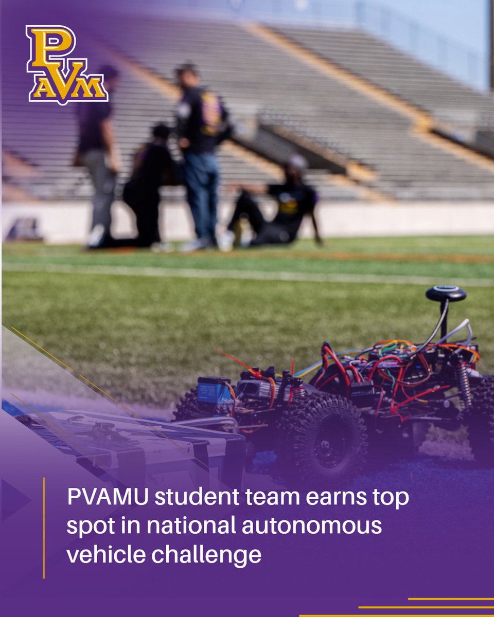 PVAMU student team earns top spot in national autonomous vehicle challenge.

Read more here: pvamu.edu/blog/pvamu-stu…