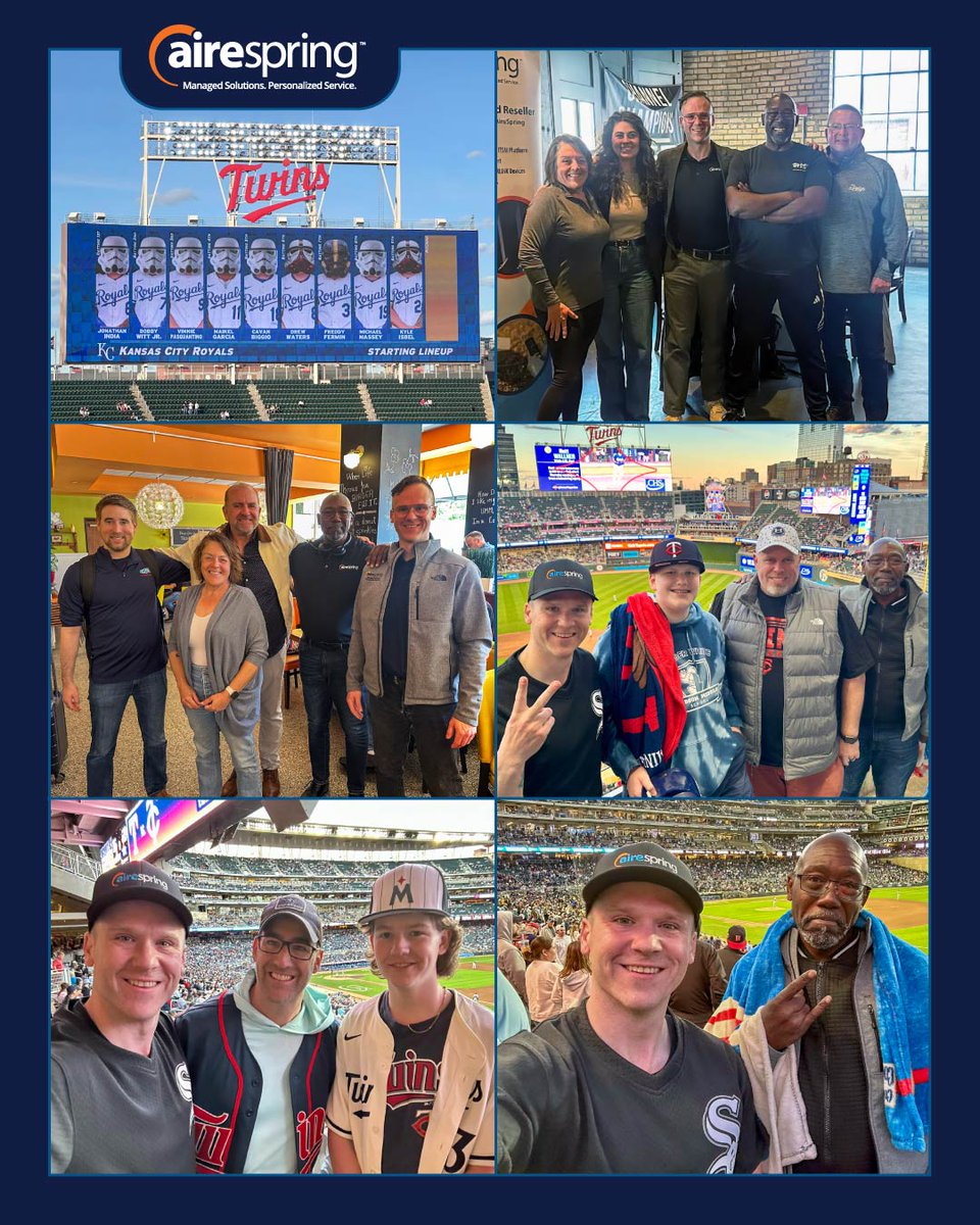 AireSpring's tweet image. Over in Minneapolis, #TeamAireSpring&apos;s Michael Curtin and Clinton Devereaux hosted their fellow Channel Champions at the Up-Down Arcade and Minnesota Twins Baseball Game.

A brilliant mix of entertainment and networking is a key part of our partner-focused approach.