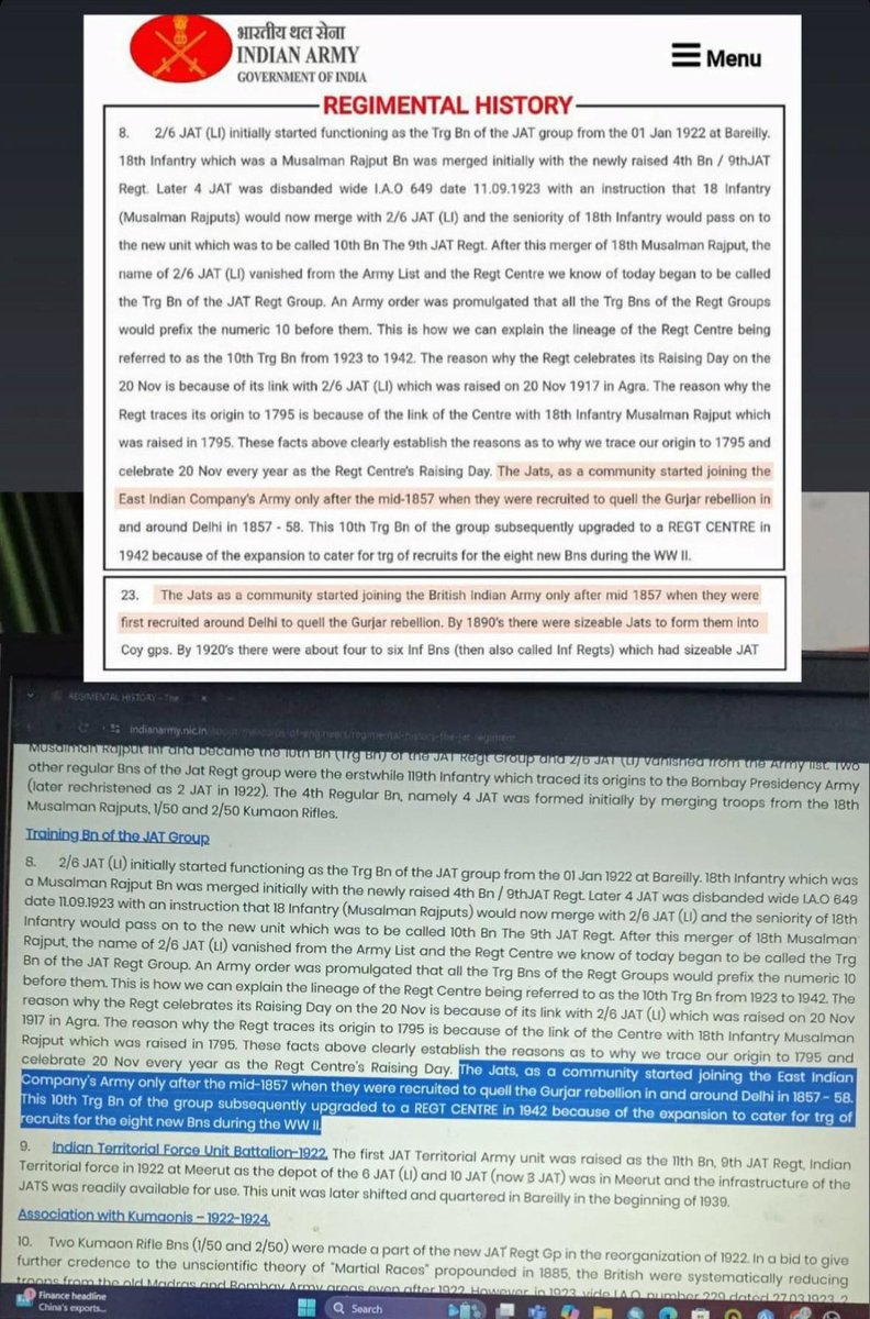 Kapil_Gurjar_1's tweet image. #Regiment concept was given by #Britishers and they commence those caste #regiments which were loyal to Britishers at that time. The history of all these regiments was full of cruelty before independence. @indianarmyoffi @adgpi @rajnathsingh @SpokespersonMoD @DefenceMinIndia