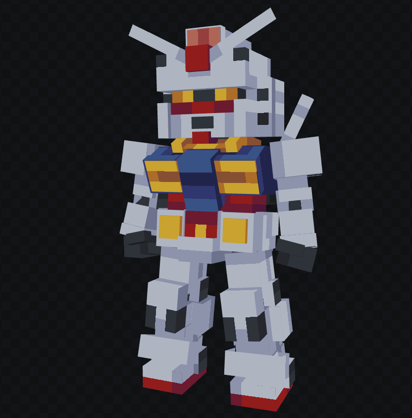 YYbwr's tweet image. Gundam Rx78 #blockbench #pixelart #lowpoly #Minecraft #Gundam
