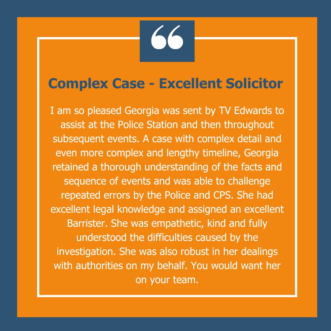 Huge congrats to Associate Solicitor Georgia Patterson from our Criminal Defence team on a glowing 5 star review! Recognised for her legal skill, empathy &amp; commitment in a complex case.