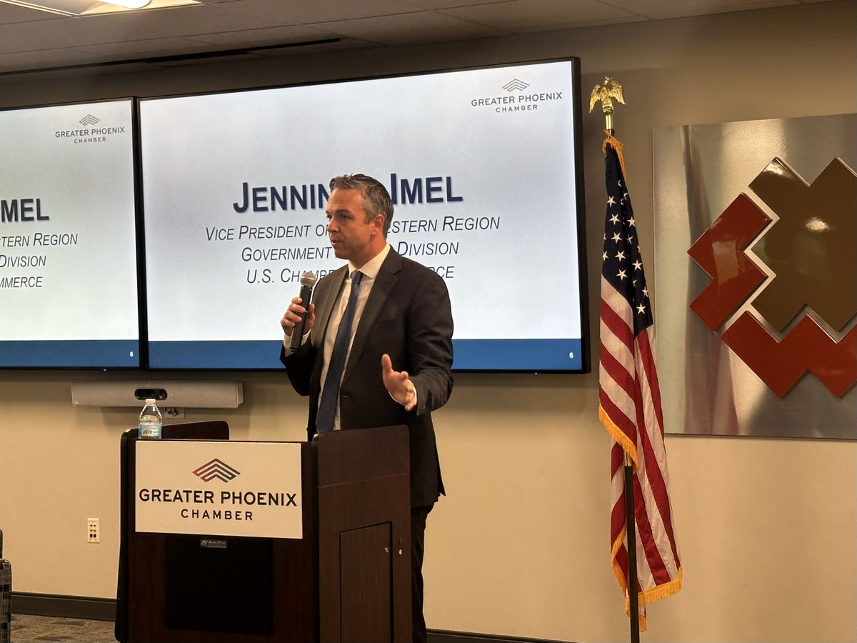 Greater Phoenix Chamber (@phxchamber) on Twitter photo Jennings Imel (<a href="/herrjennings/">Jennings Imel</a>), Western Region Vice President for the <a href="/USChamber/">U.S. Chamber</a> joins us to make some brief remarks. Thank you for your insights! Jennings Imel (<a href="/herrjennings/">Jennings Imel</a>), Western Region Vice President for the <a href="/USChamber/">U.S. Chamber</a> joins us to make some brief remarks. Thank you for your insights!