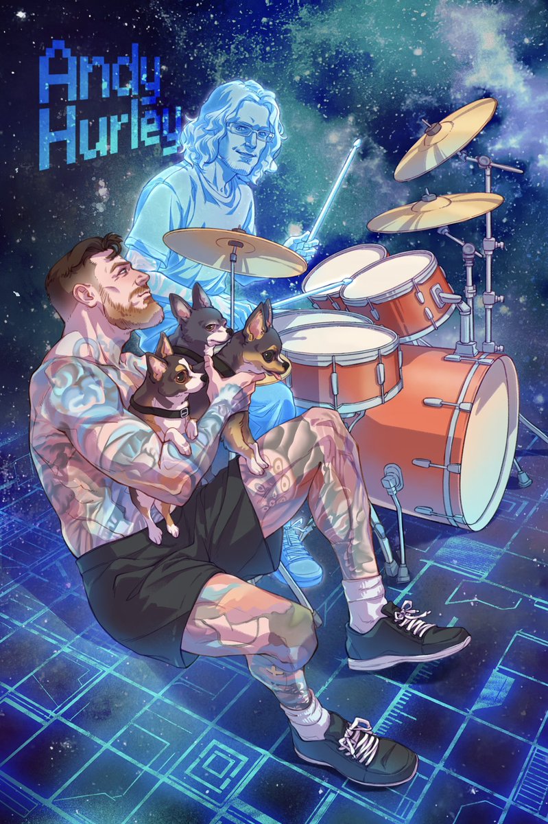 SevirAcid's tweet photo. Today's Special: Drummer Teddy Bear Energy🥁🔥

Since it's already May 31st in my time zone🥳HBD Andy! ⭐️🪐💖

#andyhurley #falloutboy #fob #fobart https://t.co/pbBnFYjjcB