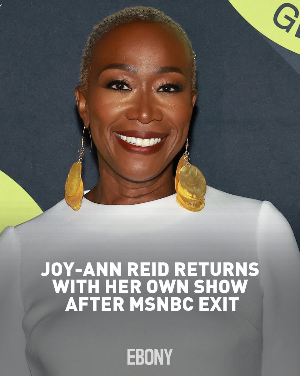 After the abrupt cancellation of The ReidOut at MSNBC, Joy-Ann Reid is launching The Joy Reid Show, a new podcast &amp; YouTube series delivering her signature blend of political analysis, cultural commentary, and unfiltered conversation. Read more here: ebony.com/joy-reid-new-s…
