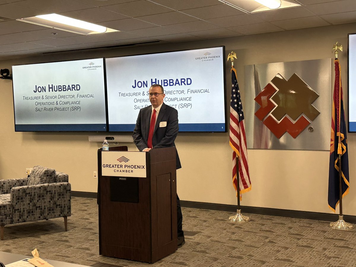 Greater Phoenix Chamber (@phxchamber) on Twitter photo Jon Hubbard, Treasurer & Senior Director of Financial Operations & Compliance at <a href="/SRPconnect/">Salt River Project</a> takes the stage to make some opening remarks. Jon Hubbard, Treasurer & Senior Director of Financial Operations & Compliance at <a href="/SRPconnect/">Salt River Project</a> takes the stage to make some opening remarks.