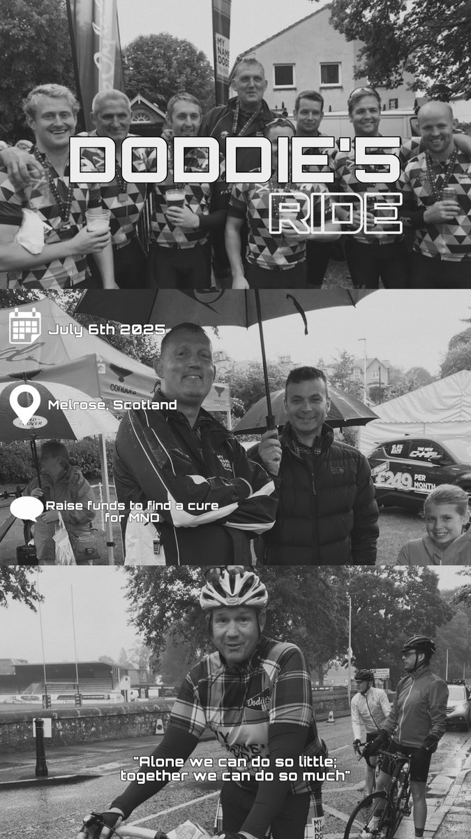 Doddie5Ride's tweet photo. To register and find out more visit: https://t.co/quS4GgXurG
#cycling #awareness #MND #findacure https://t.co/TJ9VlZTl5R