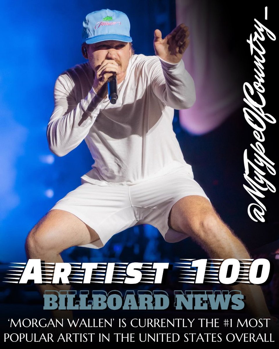 Mytypeofcountry's tweet photo. GO SHARE THE HELL OUTTA THIS ONE 😉

@morganwallen IS CURRENTLY THE NUMBER ONE MOST POPULAR OVERALL ARTIST IN THE UNITED STATES RIGHT ABOUT NOW!! 😜🔥🔥 

#🔥 #morganwallen #getusetoit #thedominator #countrymusic #numberone https://t.co/W8L7Mp24am