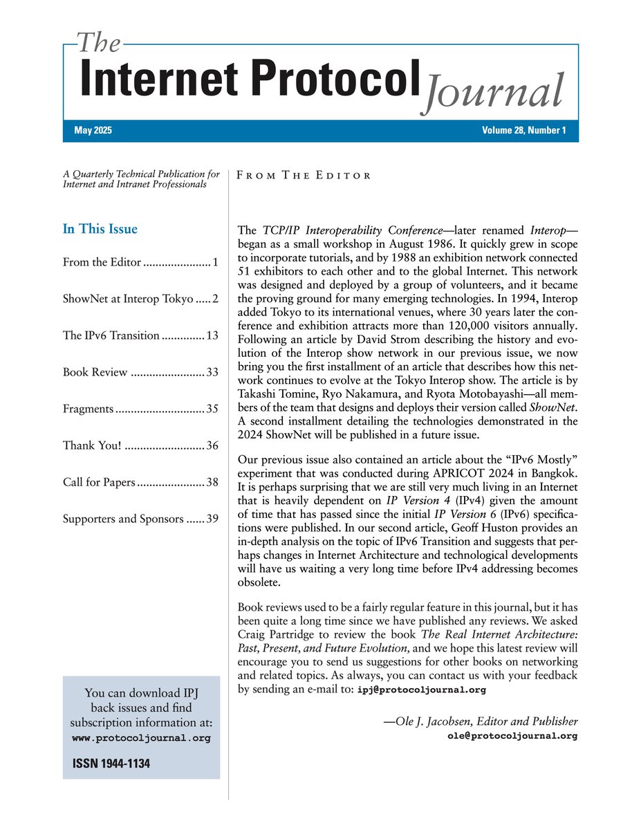 protocoljournal's tweet image. The latest issue is available on our website: protocoljournal.org  [Sorry about the previous typo in the URL]. This is the May 2025 edition, Volume 28, No. 1.