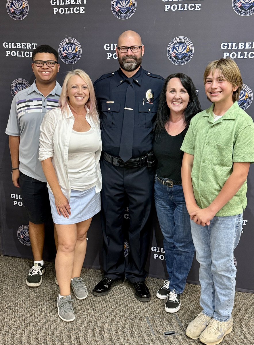 BrigetteDP's tweet photo. Very big Congratulations to Lt Chris Timmins on his retirement from Gilbert Police and a 25 year career in law enforcement! My husband and I loved being part of his retirement event yesterday afternoon. 🖤💙🖤 https://t.co/qcWIpWprDa