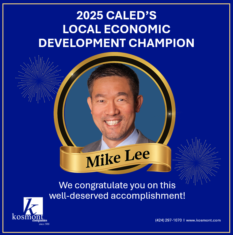 Congratulations to Mike Lee on being named the 2025 #CALED Local Economic Development Champion! 🏆 Your commitment continues to elevate our work and make a real difference in the communities we serve. We are privileged to have you on team #Kosmont!