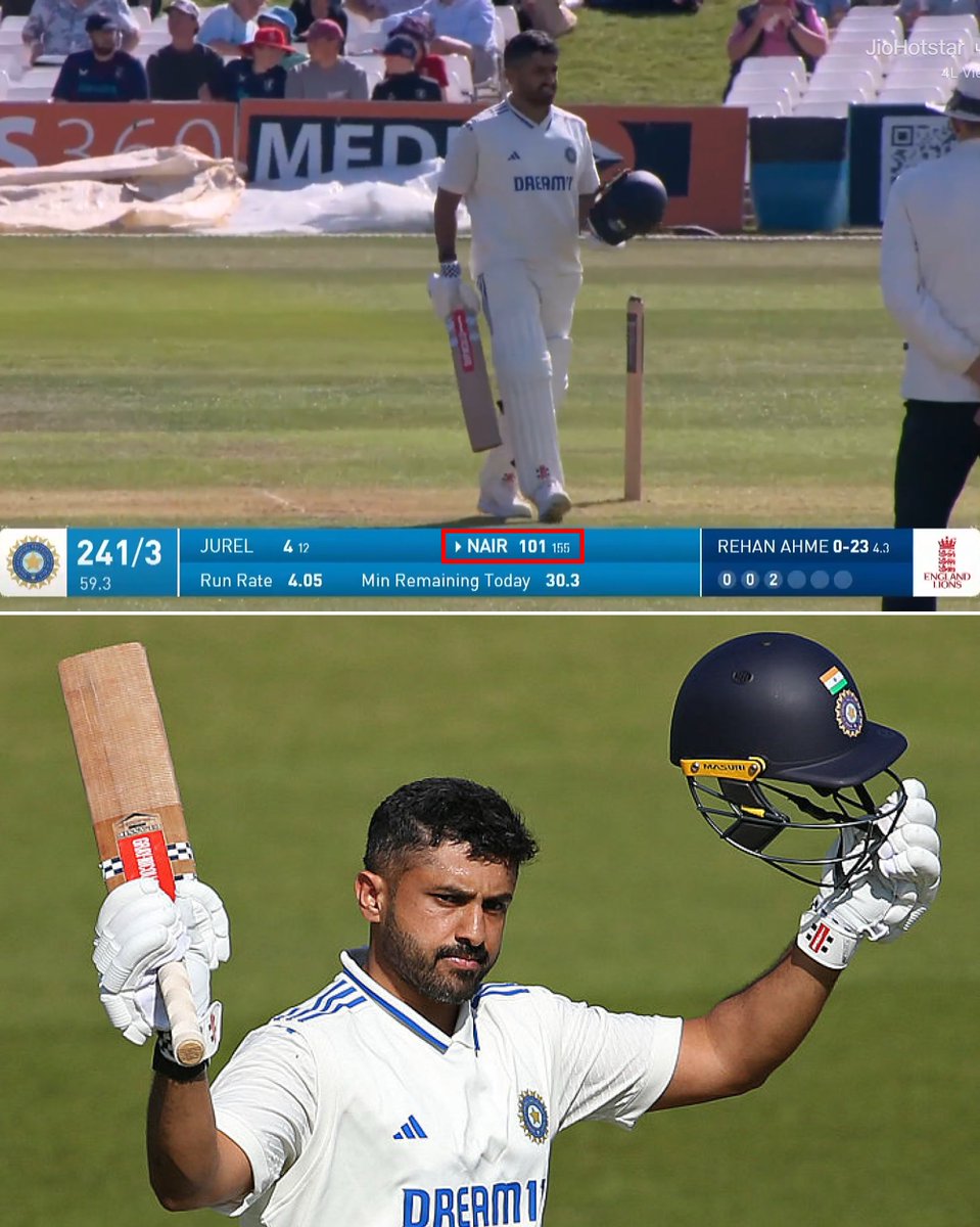 cricketizlife's tweet photo. Karun Nair against England is a different gravy #INDAvsENG https://t.co/m5XFDIXuWh
