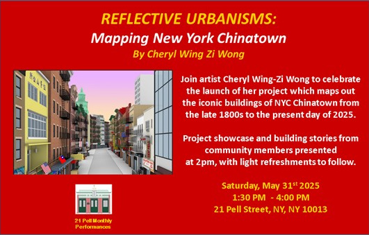 learncantonyc's tweet photo. Join artist Cheryl Wing-Zi Wong to celebrate the launch of her project REFLECTIVE URBANISMS: Mapping New York Chinatown.

https://t.co/5tvkyHlwx3

#NYC #FREE https://t.co/CfB57dVBOr