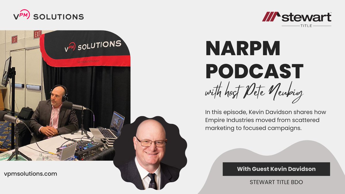 Kevin Davidson explains why Empire Industries got better results by focusing on a few proven marketing strategies instead of spreading their efforts too thin. Hear the story on the #NARPMPodcast: hubs.ly/Q03pFg3T0 or watch here: hubs.ly/Q03pFfzc0