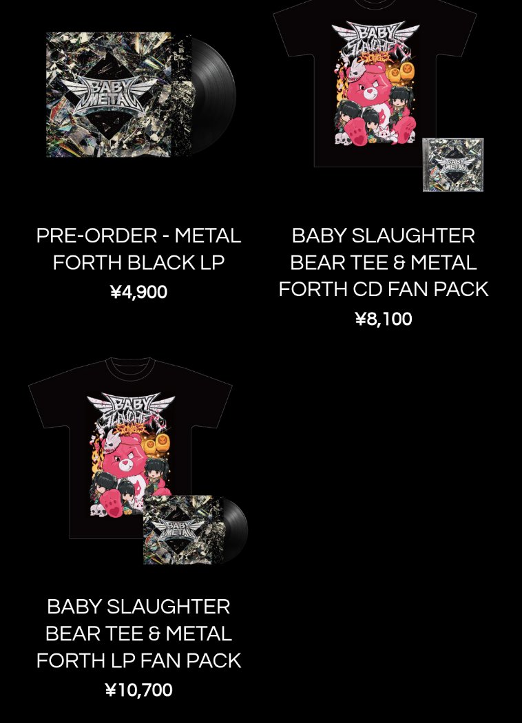 soulbicycle's tweet photo. US #BABYMETAL Store で #SlaughtertoPrevail とのコラボグッズ #BABYSLAUGHTER Tee が購入可能になっています。
#BABYMETAL #METALFORTH #Song3
https://t.co/7YJ4FKWV1p https://t.co/0iPwXBpjZ8