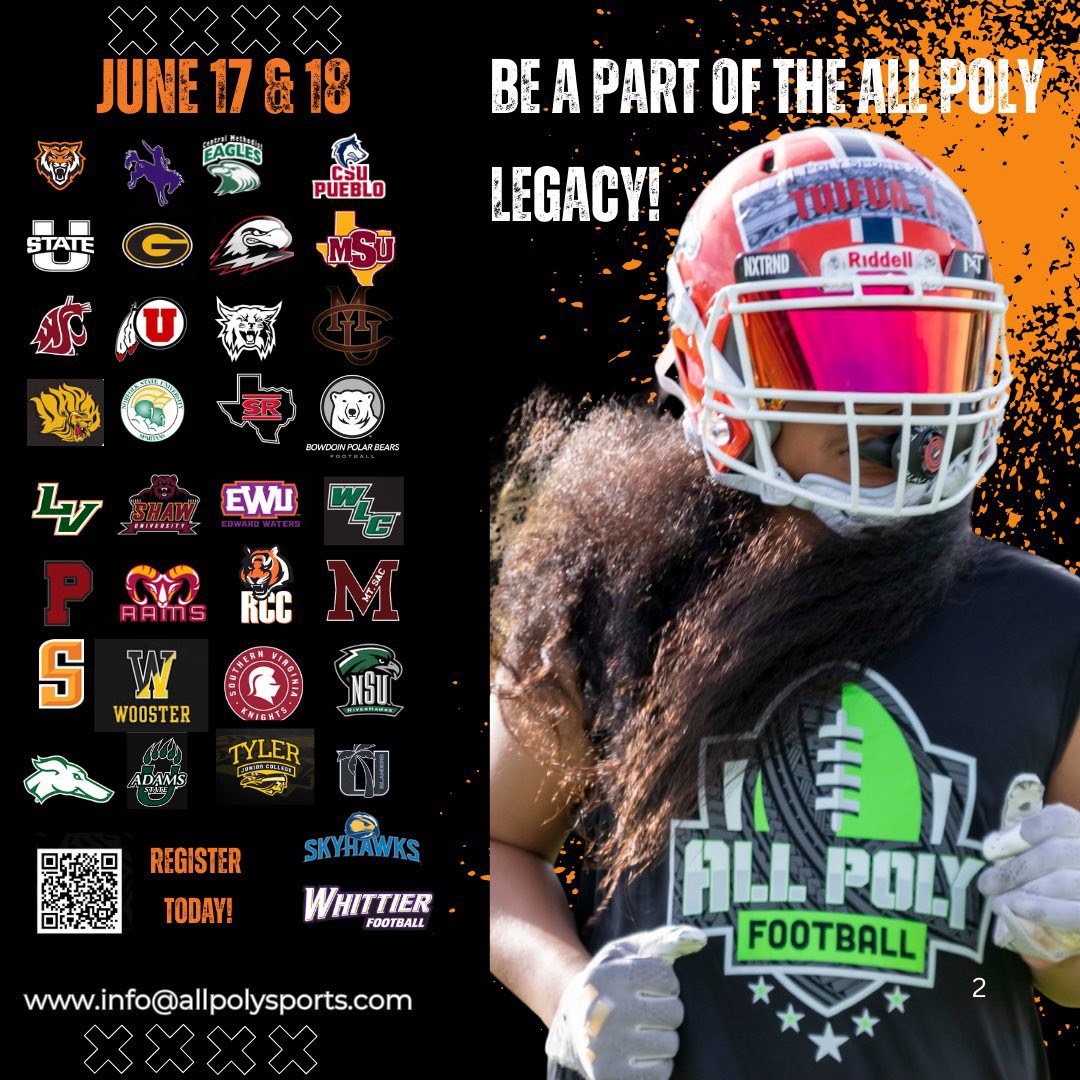 Looking forward to the <a href="/All_Poly_Sports/">All Poly Sports</a> camp this year. Let’s work.💜💜💪🏼💪🏼  <a href="/AllPolySports/">Alema Uiva Te'o</a> <a href="/PrepRedzone/">Prep Redzone 🏈</a> <a href="/PrepRedzoneNext/">Prep Redzone 𝙉𝙀𝙓𝙏 🏈</a> <a href="/On3Recruits/">Follow @Rivals</a> <a href="/One11Recruiting/">One11 Recruiting</a> <a href="/247recruiting/">247Sports Recruiting</a> <a href="/TrustMyEyesO/">⭕️FFERTUNITY</a> <a href="/trenchmenAC/">Aaron Tank Jones</a> <a href="/SILVERBACKU/">Benard Thomas SilverbackUniversity</a> <a href="/StatesGames/">All-United States Bowl Games</a> <a href="/mattarrufat/">Matt Arrufat</a> <a href="/WHS_FB_Parents/">Warren Warriors Football Parents</a> <a href="/Warriors4Warren/">Warren Warriors Athletics</a>
