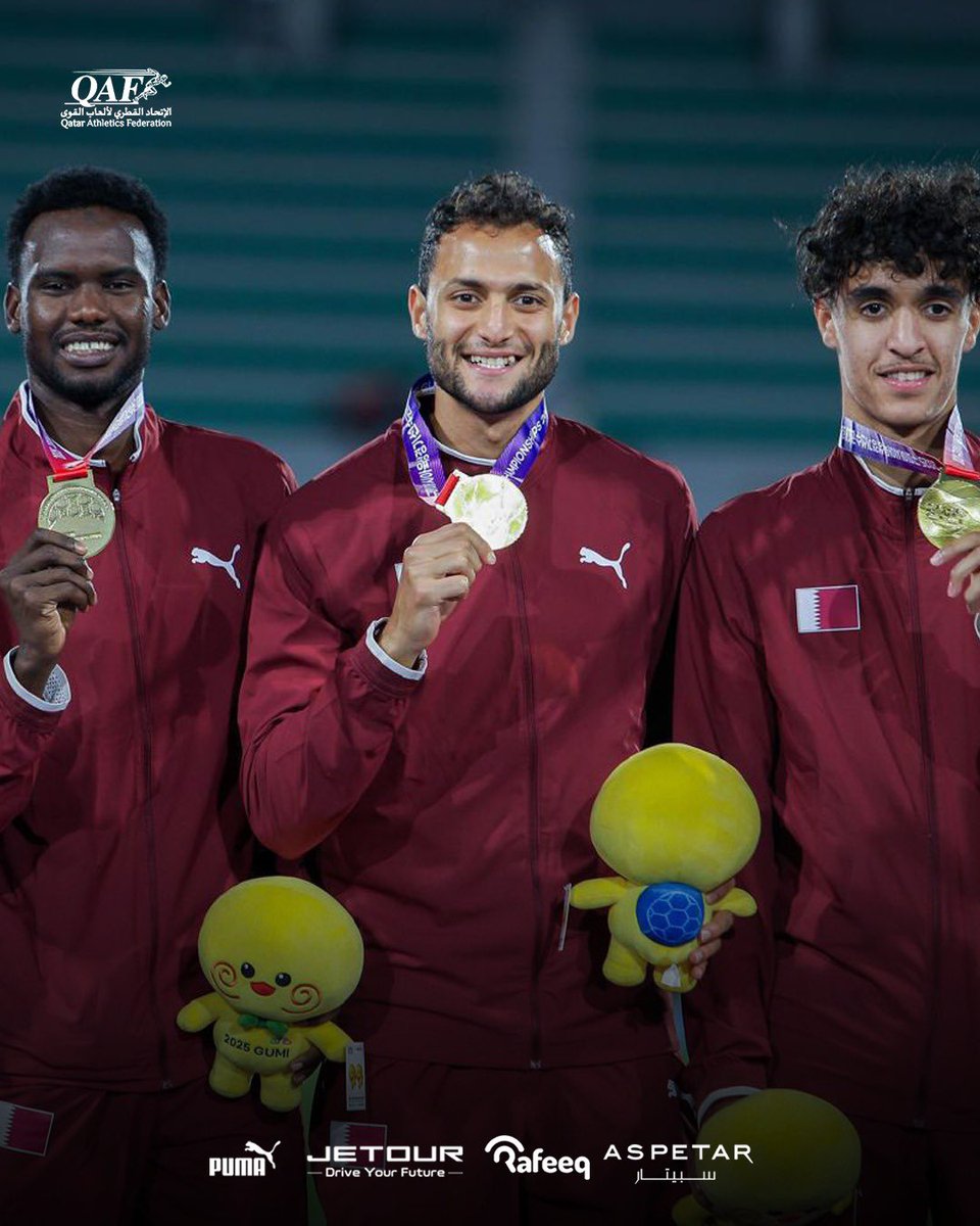 الذهـــب .. للذهـــب 🇶🇦🥇🤝

#AsianAthletics2025