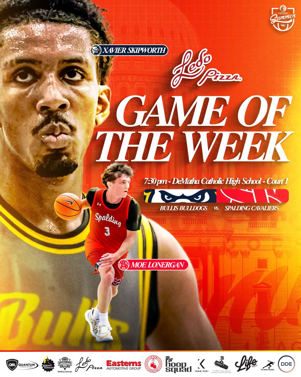 Capitol Hoops Summer League at DeMatha+ (@capitolhoopssl) on Twitter photo Our 2nd ever Ledo Pizza Game of the Week is a IAC vs. BCL showdown between <a href="/BullisAthletics/">Bullis Athletics</a> and <a href="/AshsCoach/">Archbishop Spalding Boy's Basketball BCL/MIAA</a> ! As a reminder, whoever is the @easternmotors player of the game will win Ledo’s pizza for their entire squad!
Another huge thanks to @ledopizza ! Our 2nd ever Ledo Pizza Game of the Week is a IAC vs. BCL showdown between <a href="/BullisAthletics/">Bullis Athletics</a> and <a href="/AshsCoach/">Archbishop Spalding Boy's Basketball BCL/MIAA</a> ! As a reminder, whoever is the @easternmotors player of the game will win Ledo’s pizza for their entire squad!
Another huge thanks to @ledopizza !