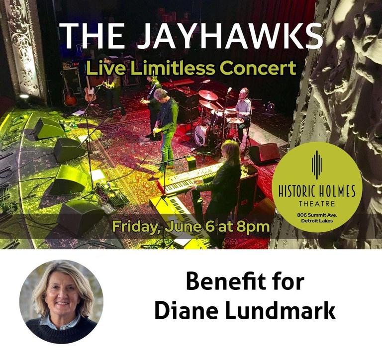 ONE WEEK AWAY
On June 6 The Jayhawks will be performing at the Benefit For Diane Lundmark concert in Detroit Lakes, MN at the Historic Holmes Theatre. More info and ticket link: bit.ly/44QRuLG

Jayhawks tour dates: bit.ly/JayhawksShows