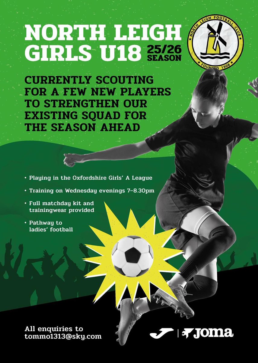 Exciting news!! We are pleased to announce we have a brand new U18s girls team for the upcoming season!!!