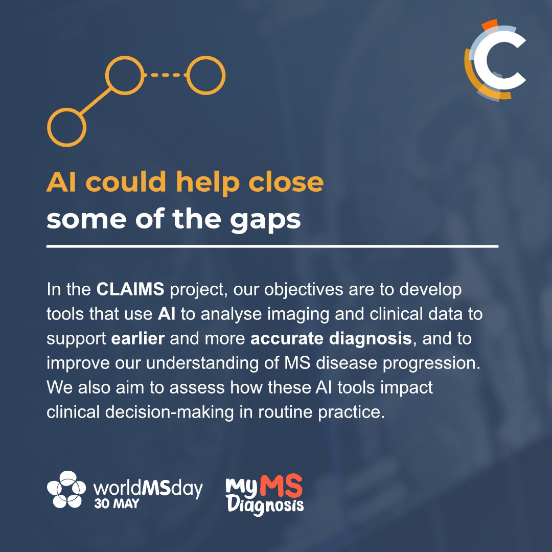 SYNAPSE R&D Managers (@synapsemanagers) on Twitter photo Today is <a href="/WorldMSDay/">World MS Day</a>
2.9 million people worldwide live with #MultipleSclerosis, facing challenges in diagnosis, access to treatment, and long-term care.
CLAIMS is working to change that through data-driven, personalised care
claims.ms
#WorldMSDay #MyMSDiagnosis Today is <a href="/WorldMSDay/">World MS Day</a>
2.9 million people worldwide live with #MultipleSclerosis, facing challenges in diagnosis, access to treatment, and long-term care.
CLAIMS is working to change that through data-driven, personalised care
claims.ms
#WorldMSDay #MyMSDiagnosis