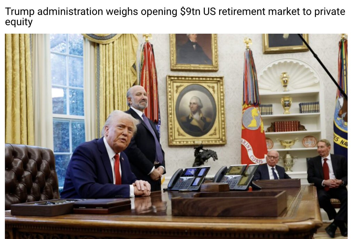 Albert Pinto (@70sbachchan) on Twitter photo Trump govt is giving private equity what they have been salivating for decades -- 401ks! <a href="/STOmarova/">Saule Omarova</a>
<a href="/BJMbraun/">Benjamin Braun</a> & <a href="/cedric_durand/">Cédric Durand</a>:
"the single biggest prize for the private finance faction is access to the vast pool of individual retirement assets."
phenomenalworld.org/analysis/ameri… Trump govt is giving private equity what they have been salivating for decades -- 401ks! <a href="/STOmarova/">Saule Omarova</a>
<a href="/BJMbraun/">Benjamin Braun</a> & <a href="/cedric_durand/">Cédric Durand</a>:
"the single biggest prize for the private finance faction is access to the vast pool of individual retirement assets."
phenomenalworld.org/analysis/ameri…