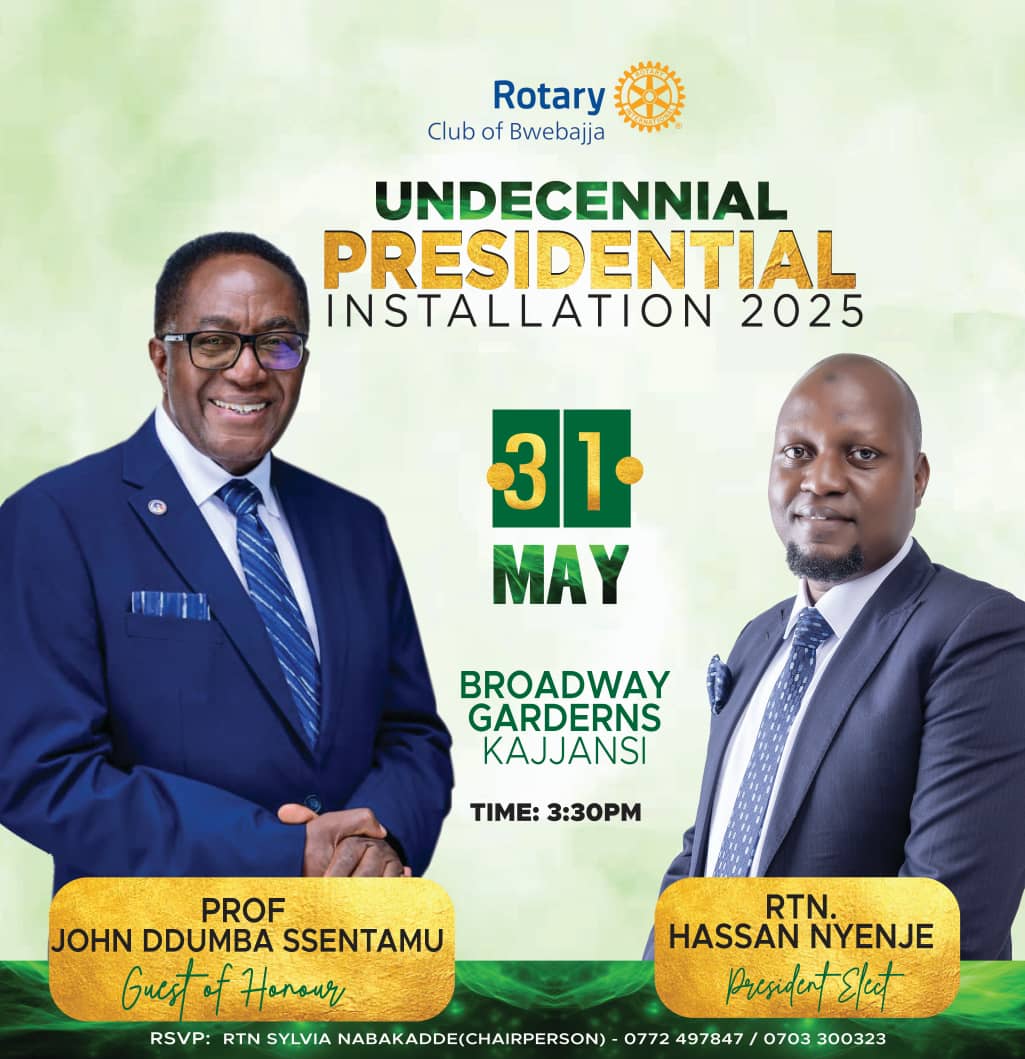 Nahurira Victor (@nahuriravictor) on Twitter photo Tomorrow is the big day for <a href="/RcBwebajja/">Rotary Club Bwebajja</a> #11ThPresidentialInstallation! I’ll be there with PE <a href="/NyenjeEnergy1/">Hassan Nyenje</a>. Will you?
Let’s show up and make it unforgettable for our club and community. Don’t miss it! Tomorrow is the big day for <a href="/RcBwebajja/">Rotary Club Bwebajja</a> #11ThPresidentialInstallation! I’ll be there with PE <a href="/NyenjeEnergy1/">Hassan Nyenje</a>. Will you?
Let’s show up and make it unforgettable for our club and community. Don’t miss it!