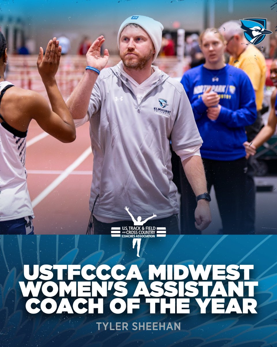 Elmhurst University Athletics (@elmhurstbluejay) on Twitter photo Congratulations to <a href="/ElmhurstU_XCTF/">Elmhurst University Cross Country/Track & Field</a> assistant coach Tyler Sheehan for earning the USTFCCCA Midwest Region Women's Assistant Coach of the Year honors for the 2025 outdoor season! #FlyJaysFly
đź“°bit.ly/3FeAmp6 Congratulations to <a href="/ElmhurstU_XCTF/">Elmhurst University Cross Country/Track & Field</a> assistant coach Tyler Sheehan for earning the USTFCCCA Midwest Region Women's Assistant Coach of the Year honors for the 2025 outdoor season! #FlyJaysFly
đź“°bit.ly/3FeAmp6