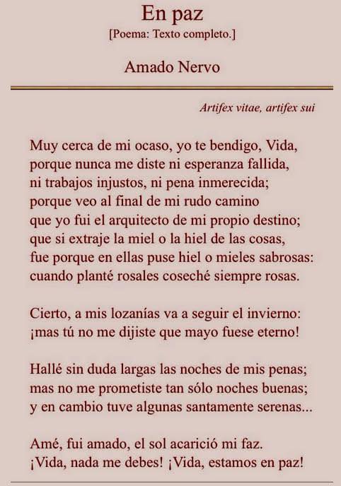 En Paz, de Amado Nervo.