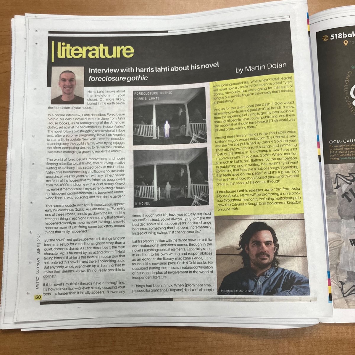 Martin Dolan (@dolanmart_in) on Twitter photo Another Metroland interview in print, this time with Albany legend <a href="/HarrisLahti/">Harris Lahti</a> ahead of his debut novel Foreclosure Gothic dropping next week Another Metroland interview in print, this time with Albany legend <a href="/HarrisLahti/">Harris Lahti</a> ahead of his debut novel Foreclosure Gothic dropping next week