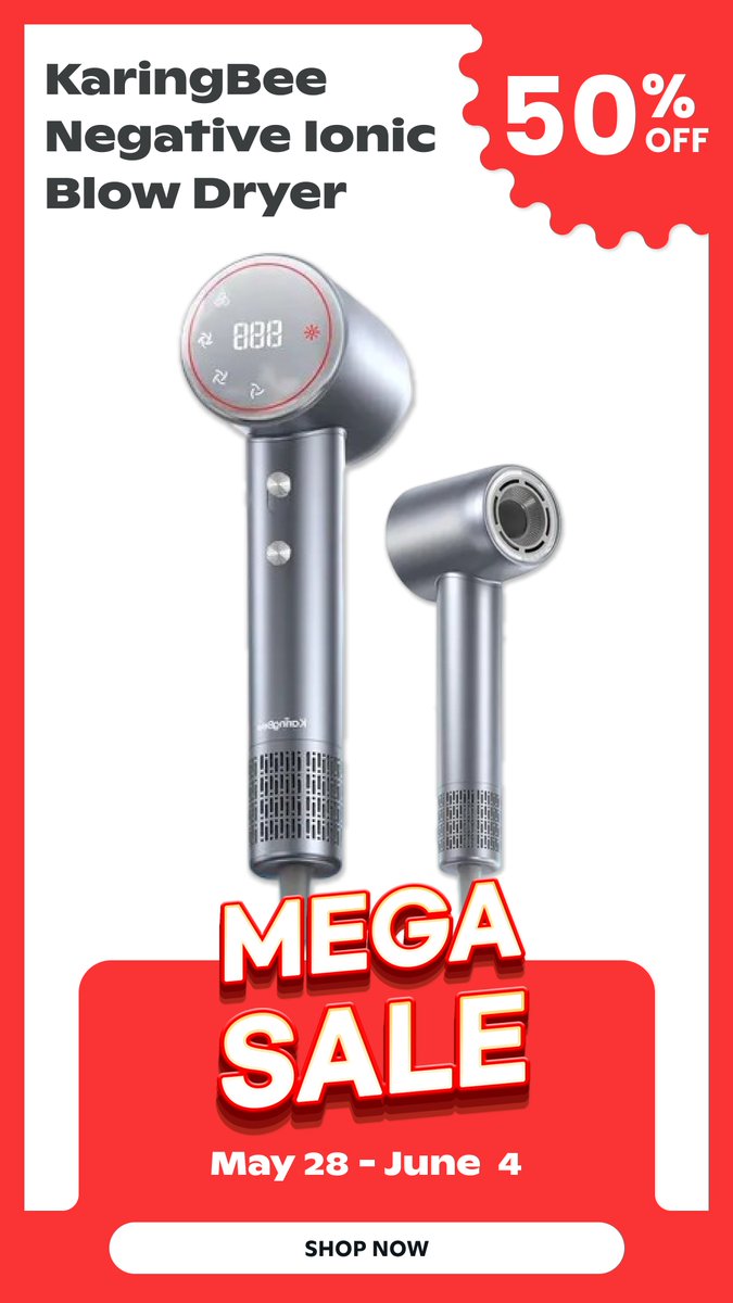 💚 KaringBee Negative Ionic Blow Dryer
✨50% OFF!
🤑Now $24.88 (was $155.47)
📅Limited time only! 
wish.com/collection/meg…

#dealalert #WishShopping #Wish #megasale