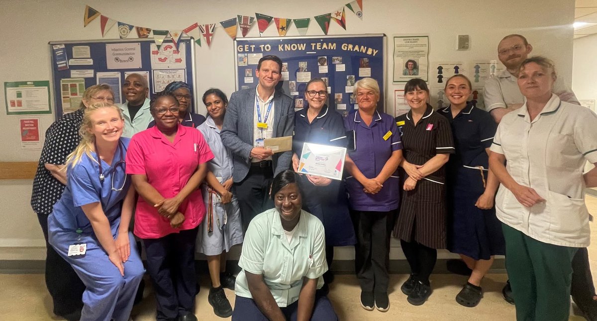 Congratulations!! super proud Martine on your Making a Difference Award! She has supported her team with quality improvement initiatives and led Granby to recently being awarded 4 KITEs in their ward accreditation and has created a caring workforce that pulls together as a team.
