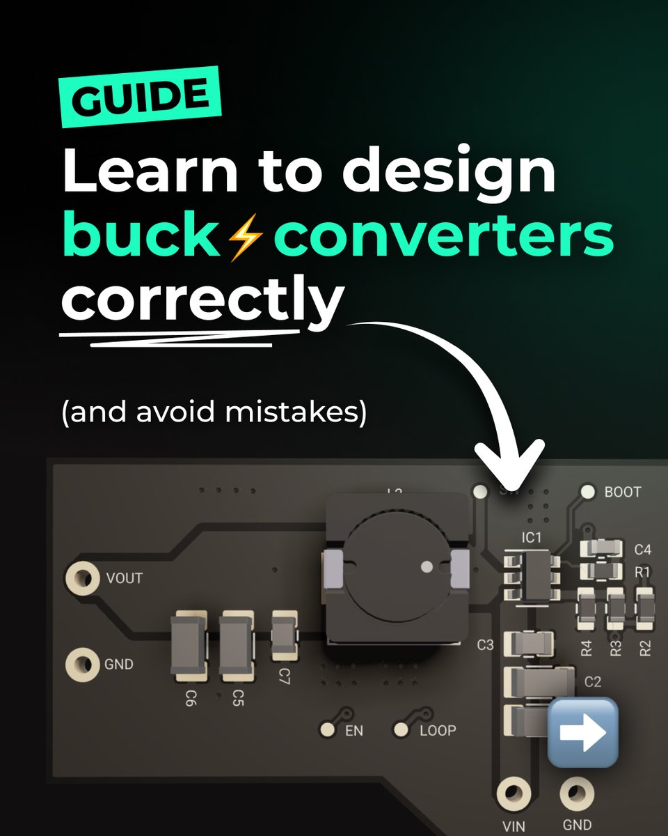 Most buck converter issues aren’t complex, they’re just overlooked. 🧵

Bad layout, poor loop response, wrong Inductor… and your board’s toast.

Here’s a practical breakdown of how to get it right
(PDF at the end 👇)

#electronics
