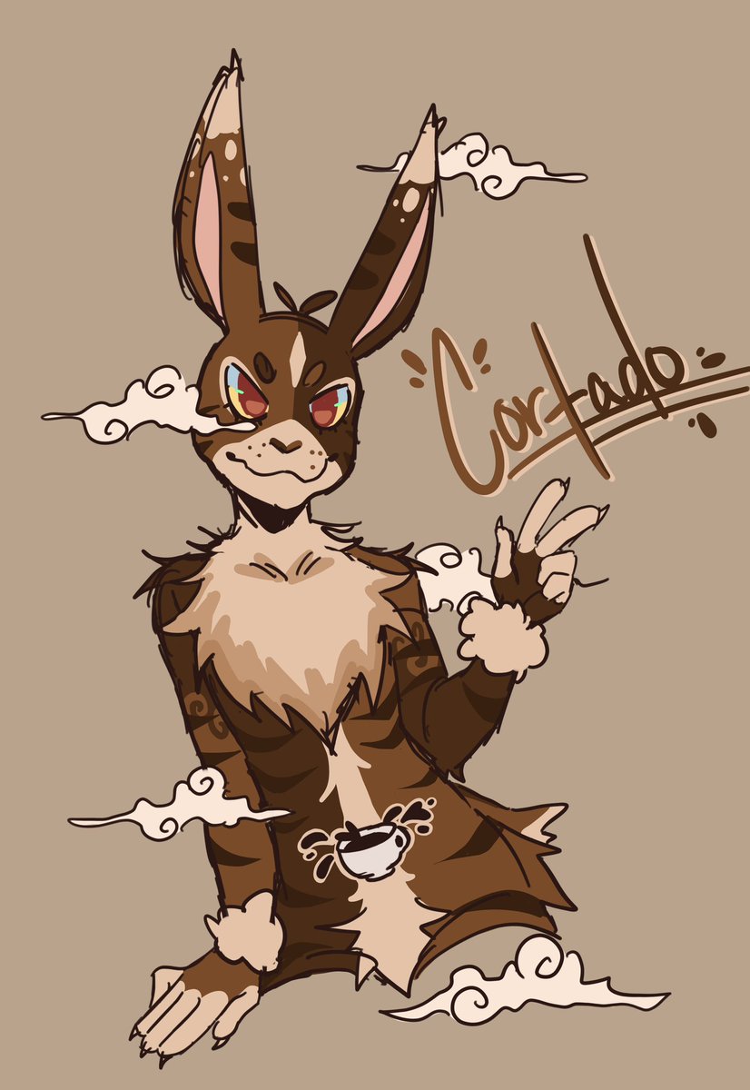 Kazookaz0x's tweet photo. Today’s warmup is Cortado their design is actually so peak I’m turning that fullbody drawing into a ref sheet https://t.co/tPnpN2M1zm