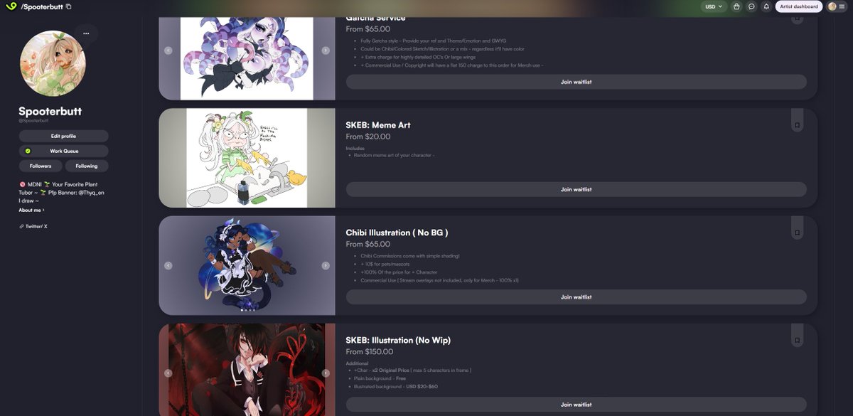 Hello !! I am OFFICIALLY on VGEN !! WAAAAA
If you'd like to check out my works ( I'm still learning VGEN) and join my waitlists please drop a follow <3 
vgen.co/Spooterbutt