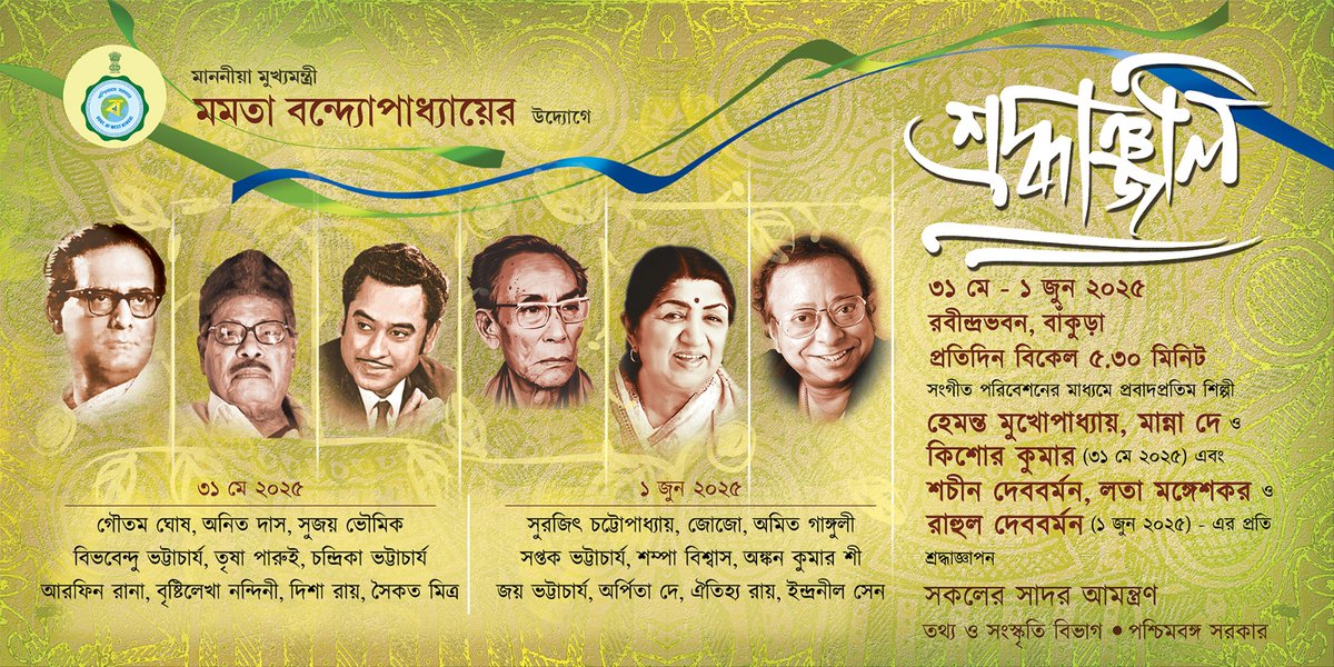স্থান : রবীন্দ্র ভবন, বাঁকুড়া 
তারিখ : ৩১ মে-১ জুন, ২০২৫,
সময় : বিকেল ৫.৩০ মিনিট।