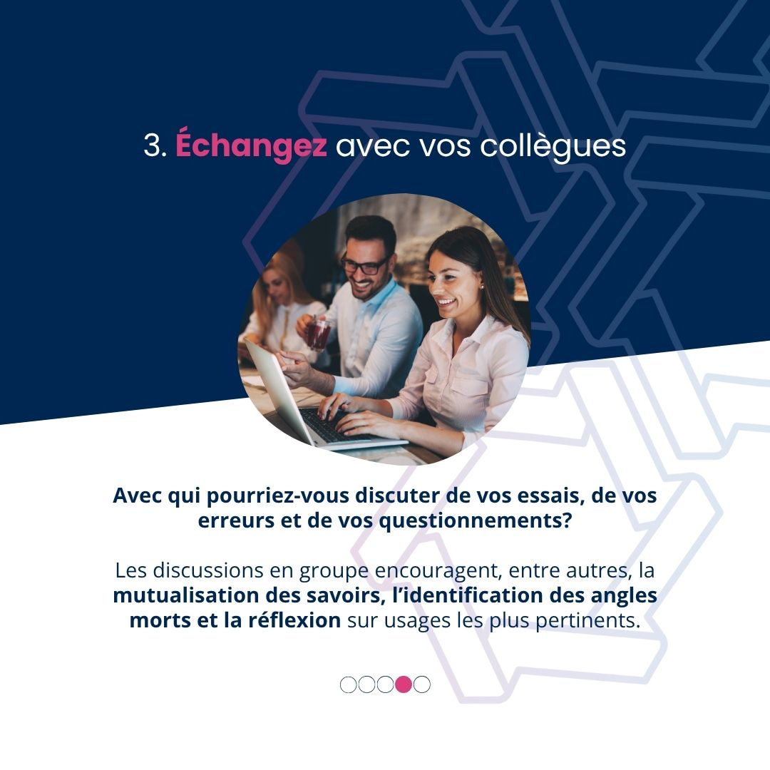 📚 IA et développement professionnel : 3 questions pour une intégration à votre rythme, sans perdre de vue l’éthique ni la pédagogie.

🎥 Le webinaire présenté par Viviane Vallerand à ce sujet est dans la zone membre : tinyurl.com/3xh5d6mh

Pas encore membre? Il est toujours
