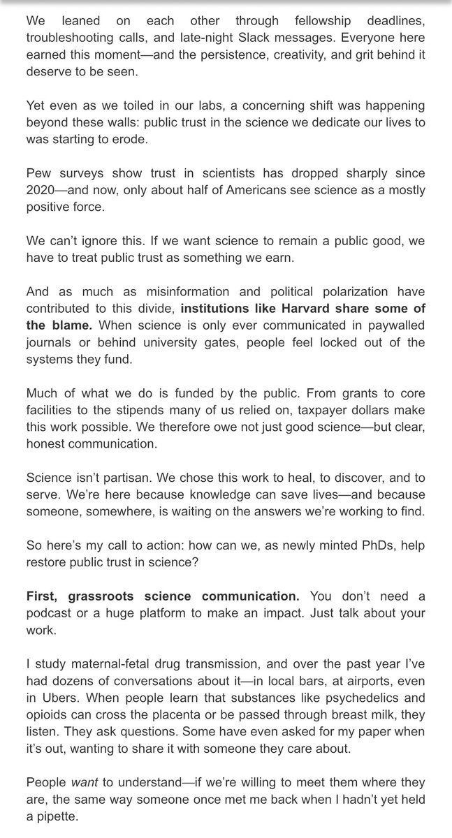 ScienceYael's tweet image. HMS PhD hooding ceremony, May 2025. Ya’el Courtney.   

“Beyond the Paywall: Making Science a Public Good Again”

docs.google.com/document/d/10Z…