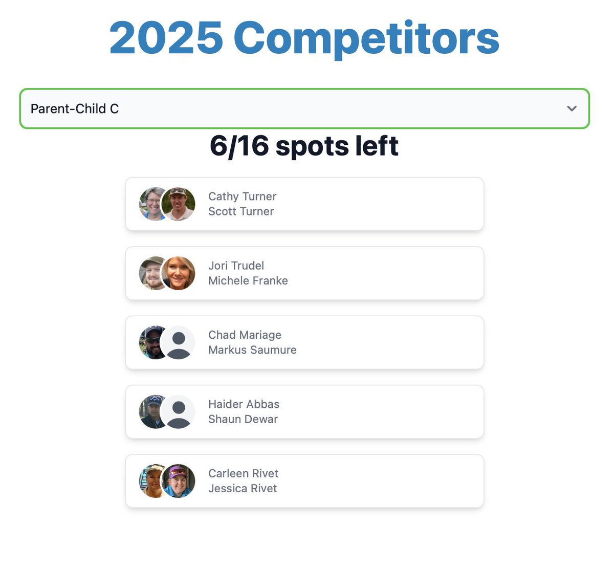 Room for three more teams in the Parent-Child C division. Combined scoring median 184 to 199. More doubles divisions available as well. Reg deadline May 31. Pick a date and course for your 1st match from a preset list. Thank you Canadan Proshop Online.
events.clubeg.golf/citymatchplay/…