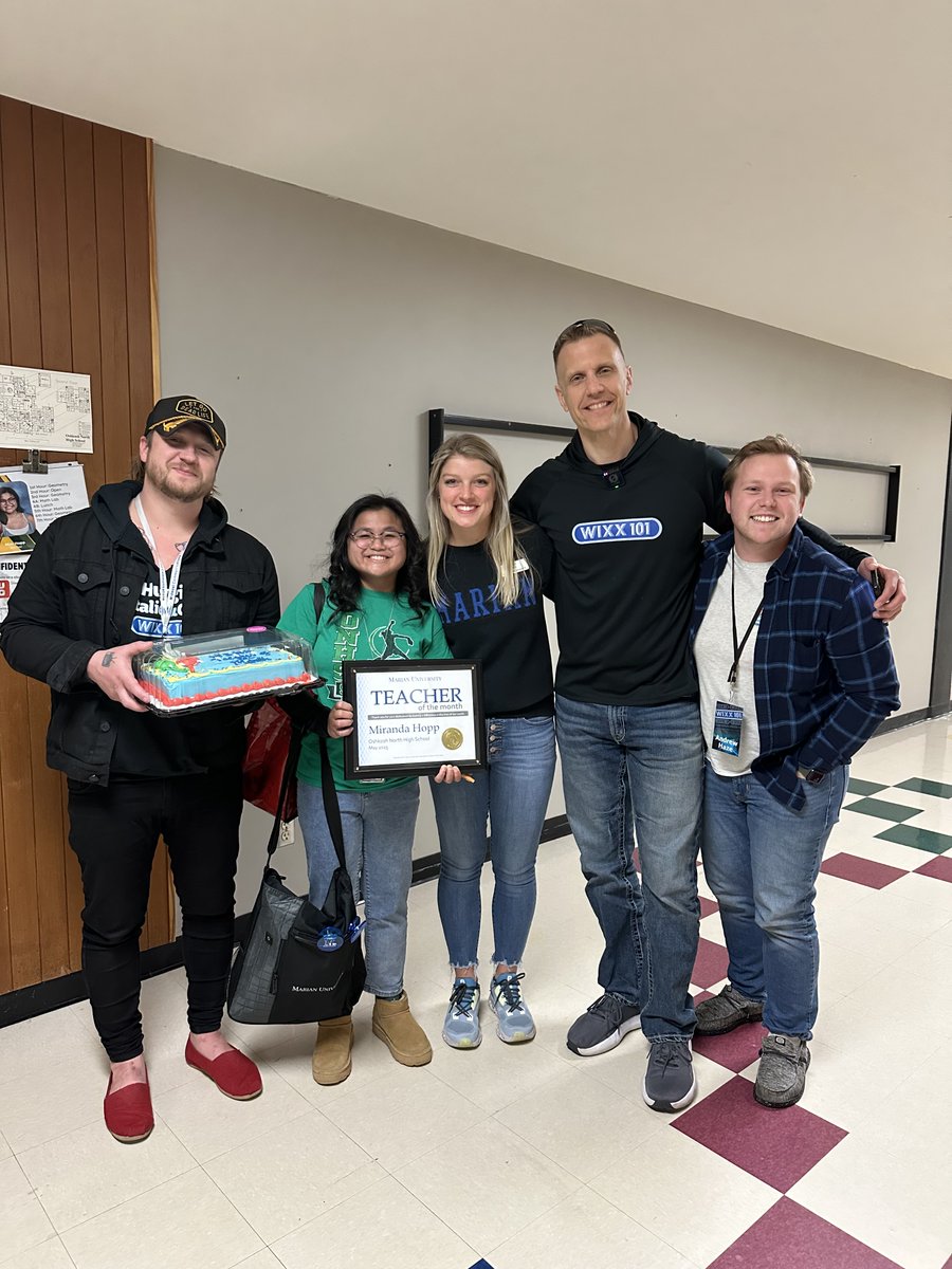 Congratulations to the <a href="/marian_wi/">Marian University</a> and <a href="/101wixx/">101 WIXX</a> May Teacher of the Month: Miranda Hopp from Oshkosh North High School! 🎉 Miranda brings energy, empathy, and encouragement into every classroom she walks into! 💙 Want to be a teacher? Learn more here:  marianuniversity.edu/education-degr…