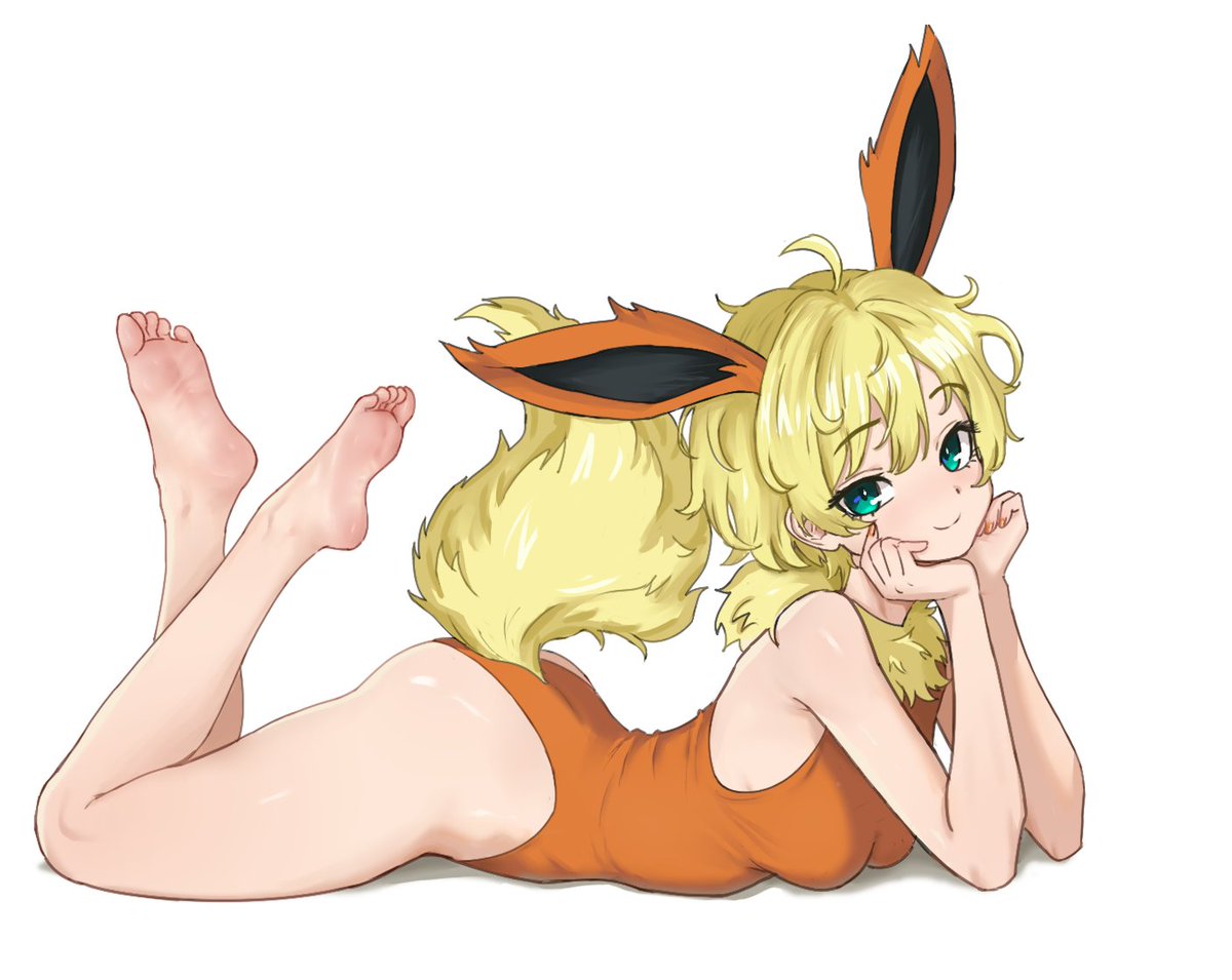 Nihu77's tweet photo. Flareon as a cute girl 
#Pokemon https://t.co/H2NogaWbPh