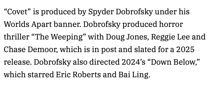 New movie I'm producing under my banner Worlds Apart! So excited for the world to see Kane Hodder and Bill Moseley team up for an incredible script written by Brian McQuery. Producing era begins (: