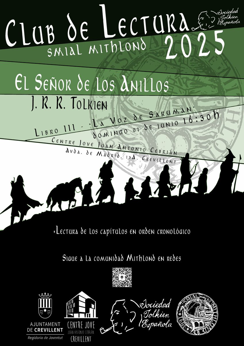 📚 Tenemos preparado un nuevo Club de Lectura del Smial este domingo 1 de Junio. Acompañanos a confrontar "La voz de Saruman" en <a href="/centrejovecrev/">Centre Jove</a> 🧙‍♂️🏰 .

<a href="/SocTolkien/">S.Tolkien Española</a> #smialmithlond #smialste #Tolkien