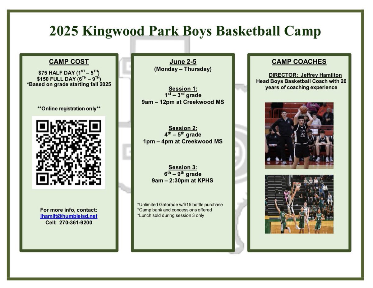 Camp starts Monday and it’s not too late to register. Use the QR code below or walk-up Monday &amp; we’ll help you get registered‼️😤🏀💪 #Camp2025