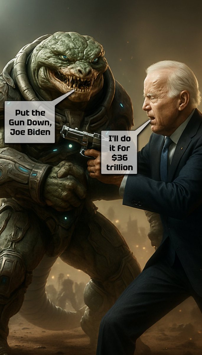 galaxytap_'s tweet photo. Joe Biden "Fought" For #America's #Freedom But Had To Put Away The Gun Without $36 #Trillion 😬

#galaxytap #joke #biden #meme #crypto https://t.co/Y1swke8qUY
