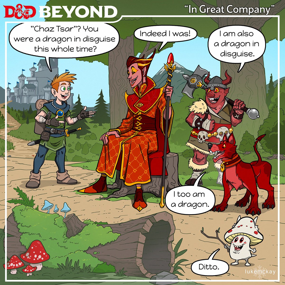 D&D Beyond (@dndbeyond) on Twitter photo Plot twist: you’re the only one at the table who isn’t secretly a dragon.
#dndcomic by <a href="/lukemckay/">Luke McKay</a> Plot twist: you’re the only one at the table who isn’t secretly a dragon.
#dndcomic by <a href="/lukemckay/">Luke McKay</a>